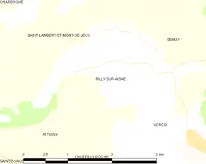 Poziția localității Rilly-sur-Aisne
