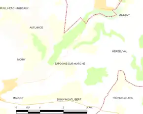 Poziția localității Sapogne-sur-Marche