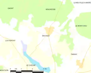 Poziția localității Sauville