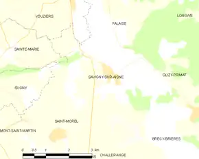 Poziția localității Savigny-sur-Aisne