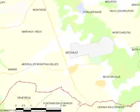 Poziția localității Séchault