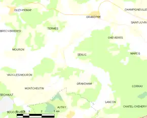 Poziția localității Senuc