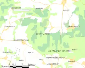 Poziția localității Sévigny-la-Forêt