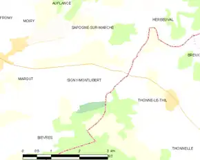 Poziția localității Signy-Montlibert