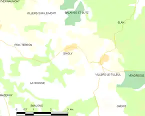 Poziția localității Singly