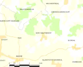 Poziția localității Sorcy-Bauthémont