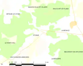 Poziția localității Stonne