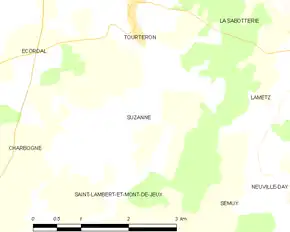 Poziția localității Suzanne