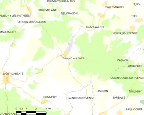 Poziția localității Thin-le-Moutier