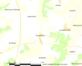 Poziția localității Tourteron