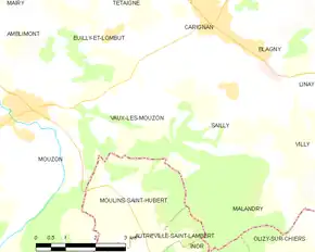 Poziția localității Vaux-lès-Mouzon