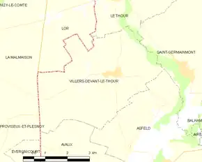 Poziția localității Villers-devant-le-Thour