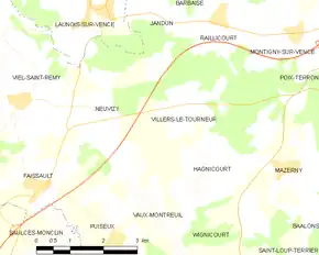 Poziția localității Villers-le-Tourneur