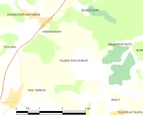 Poziția localității Villers-sur-le-Mont