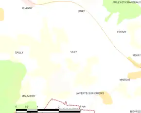 Poziția localității Villy