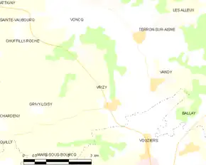 Poziția localității Vrizy