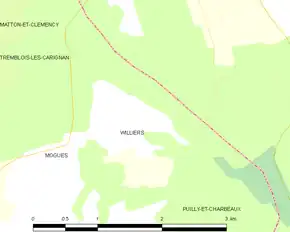 Poziția localității Williers