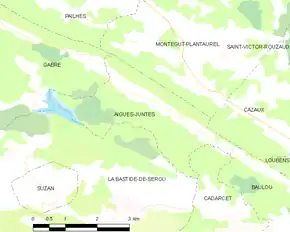 Poziția localității Aigues-Juntes