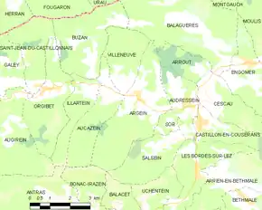 Poziția localității Argein