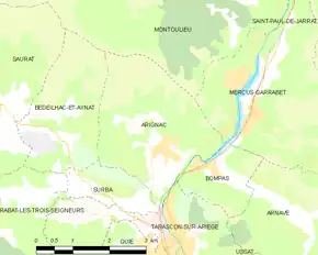 Poziția localității Arignac