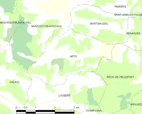 Poziția localității Artix