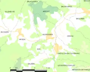 Poziția localității Audressein