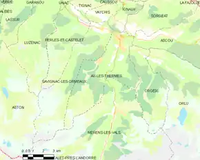 Poziția localității Ax-les-Thermes