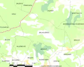 Poziția localității Balaguères