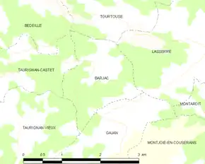 Poziția localității Barjac
