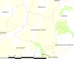 Poziția localității La Bastide-de-Lordat