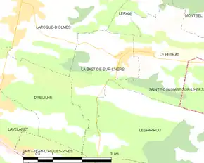 Poziția localității La Bastide-sur-l'Hers