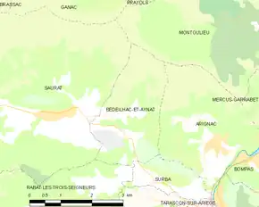 Poziția localității Bédeilhac-et-Aynat