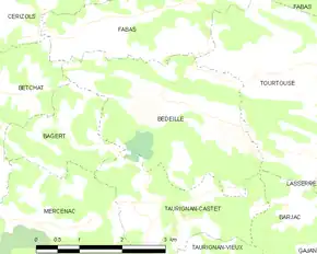 Poziția localității Bédeille