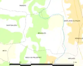Poziția localității Benagues