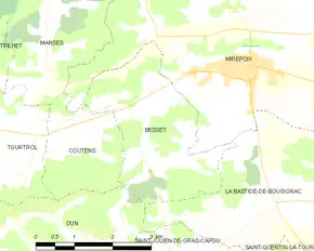 Poziția localității Besset