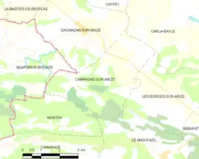 Poziția localității Campagne-sur-Arize