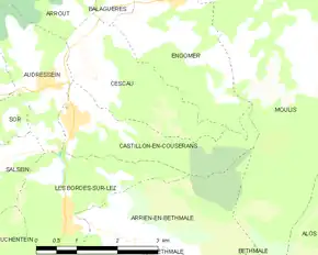 Poziția localității Castillon-en-Couserans