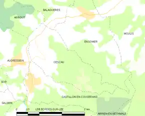 Poziția localității Cescau