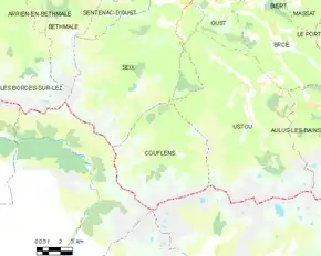 Poziția localității Couflens