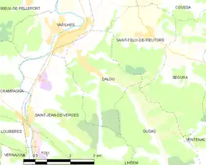 Poziția localității Dalou