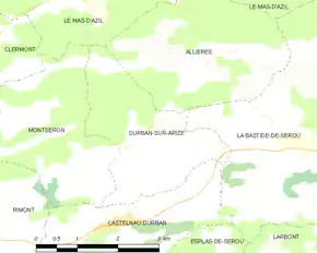 Poziția localității Durban-sur-Arize