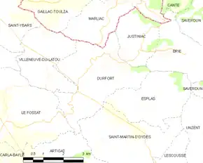 Poziția localității Durfort