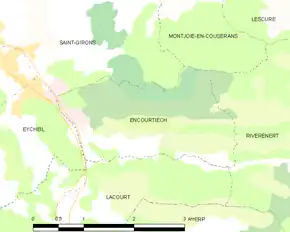 Poziția localității Encourtiech