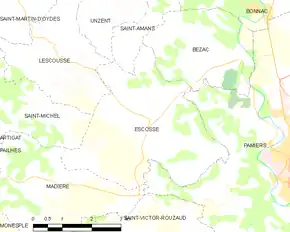 Poziția localității Escosse