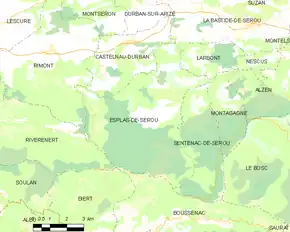 Poziția localității Esplas-de-Sérou