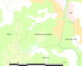 Poziția localității Ferrières-sur-Ariège