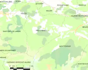 Poziția localității Freychenet