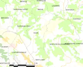 Poziția localității Gajan