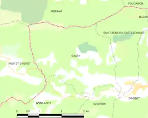 Poziția localității Galey