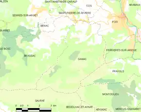 Poziția localității Ganac
